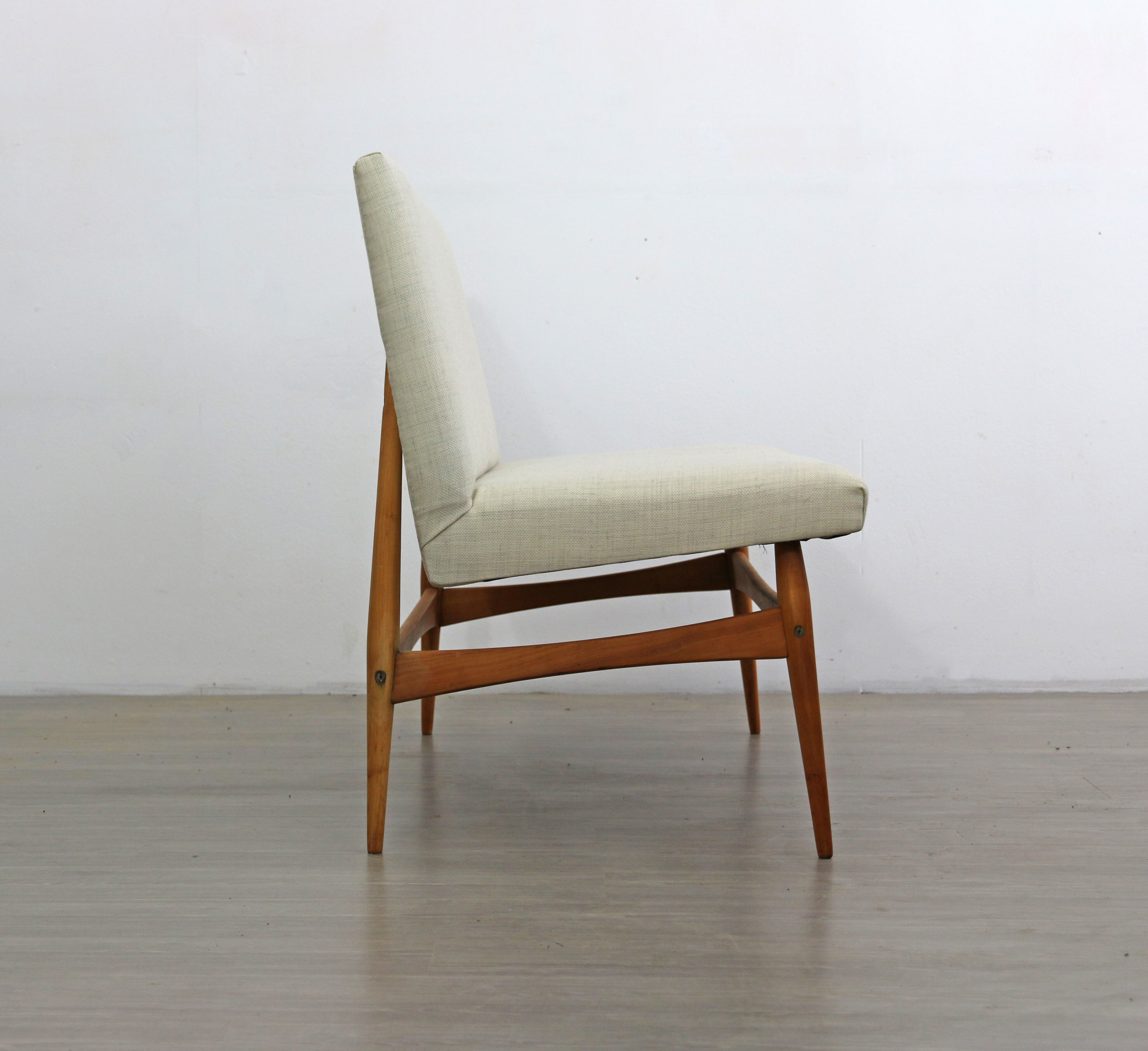 Upholstered mid century sofa