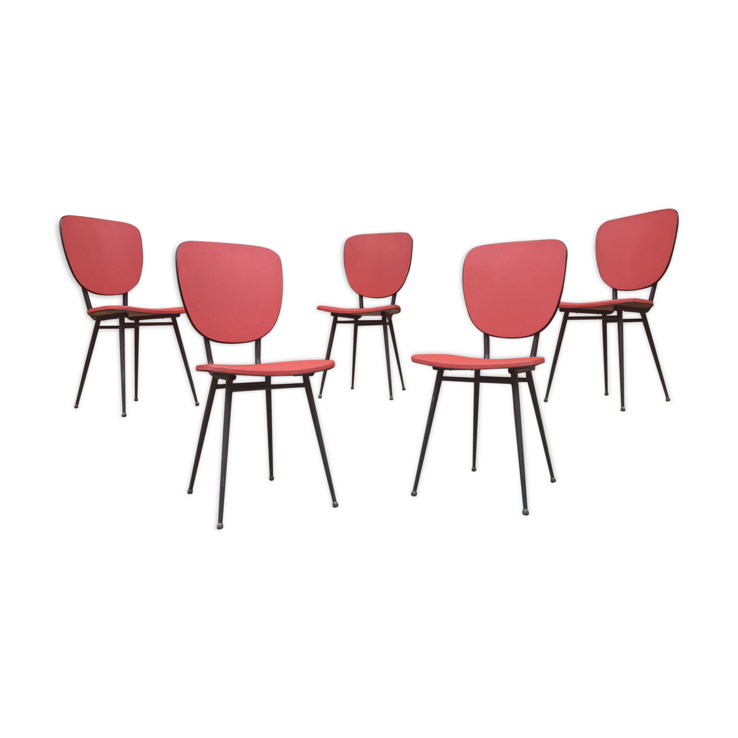 Lot de chaises vinyle rouge