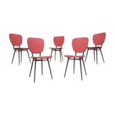 Lot de chaises vinyle rouge