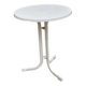 Round bistro table in wood and white steel with central tulip leg 60cm
