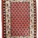 Tapis vintage fait main Indo-Seraband en laine rouge (62cm x 90cm)