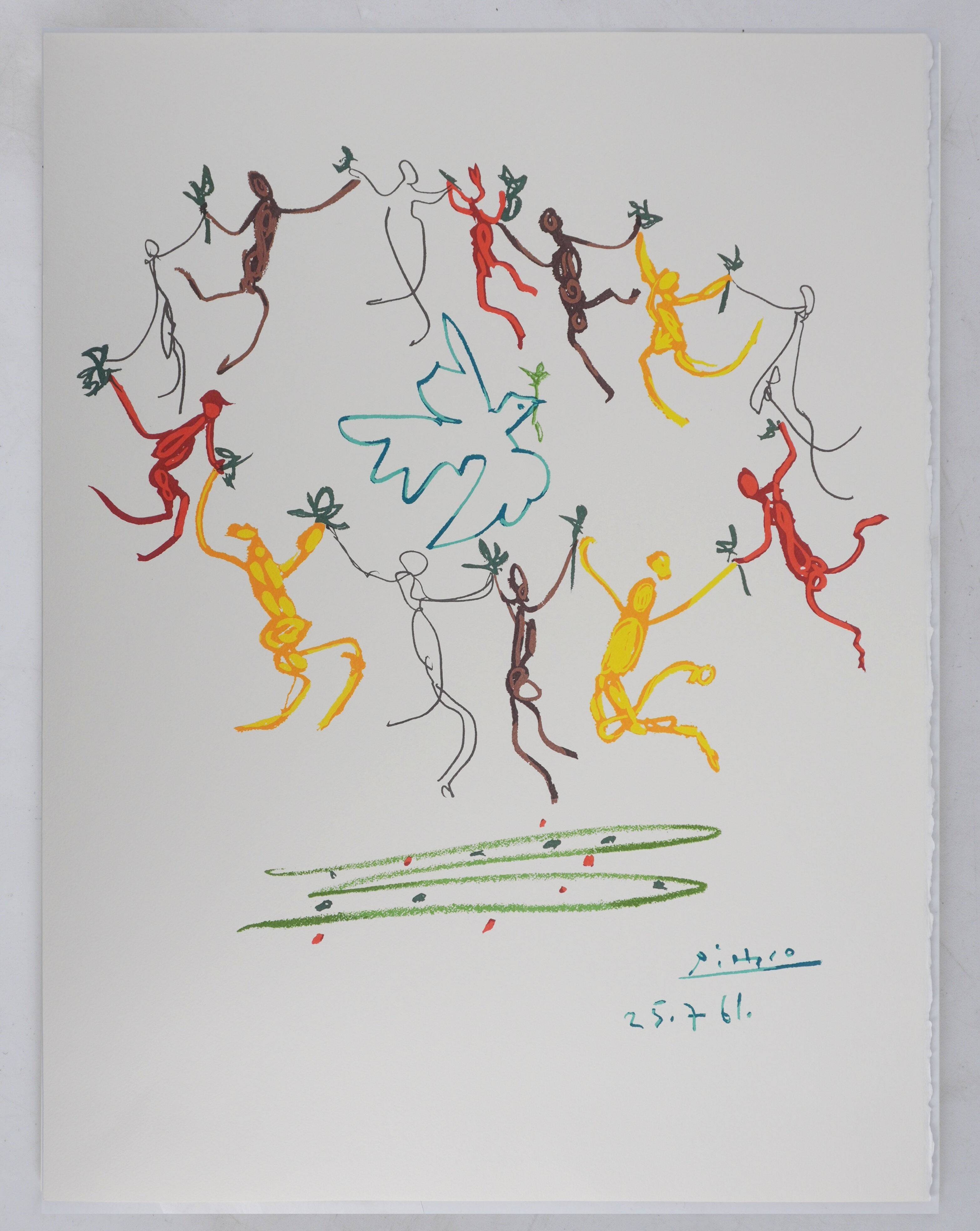 Pablo Picasso: Dance of Peace, Circle of Youth, signed lithograph