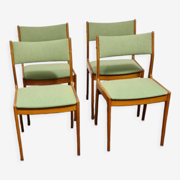 Ensemble de quatre chaises de salle à manger vintage au design danois par M mobil