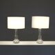 Pair of vintage crystal table lamps by Carl Fagerlund for Orrefors