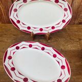 Set of 2 old Digoin Sarreguemines dishes, Ciboulette model