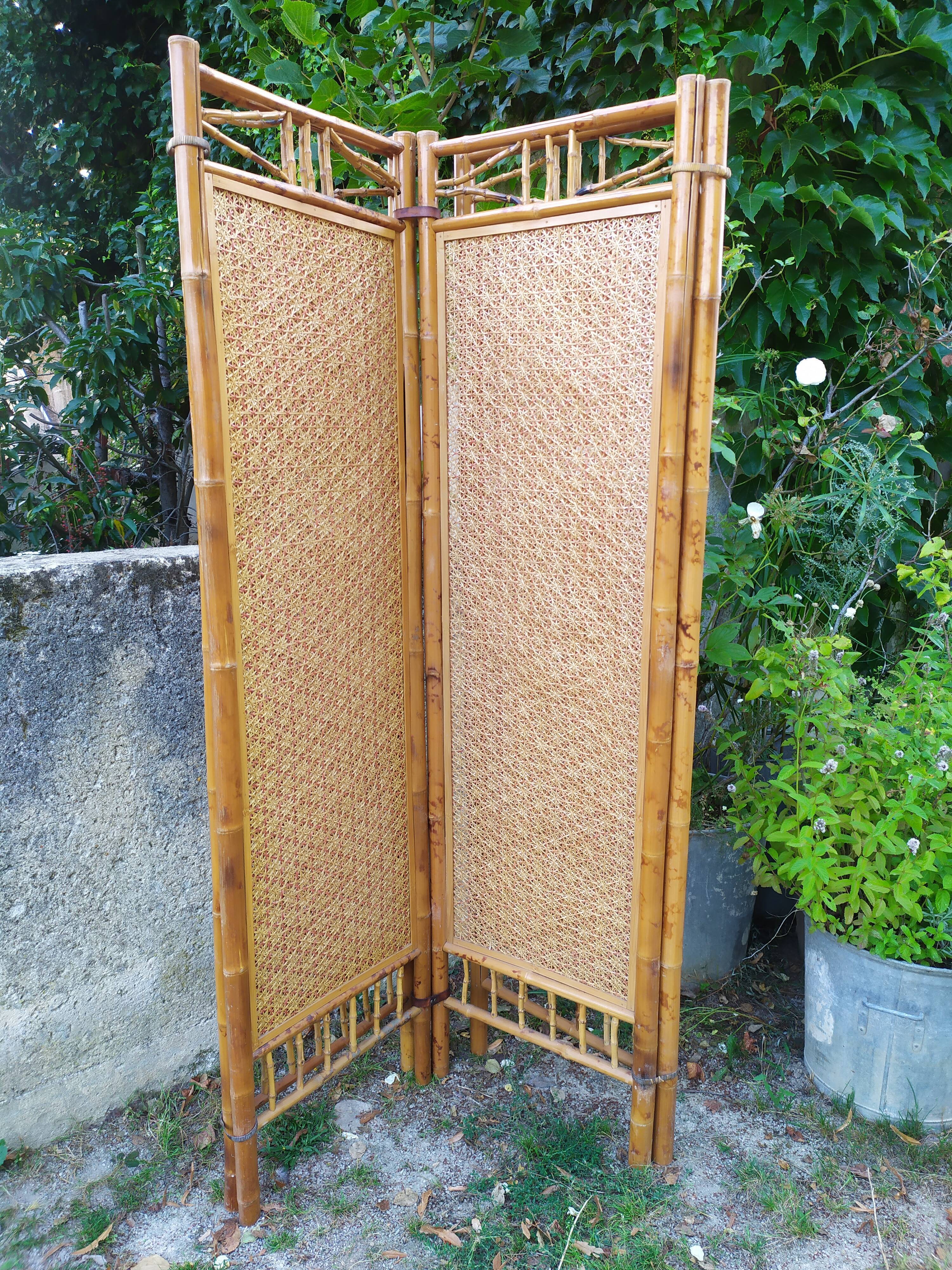 Bamboo screen and rattan 70s