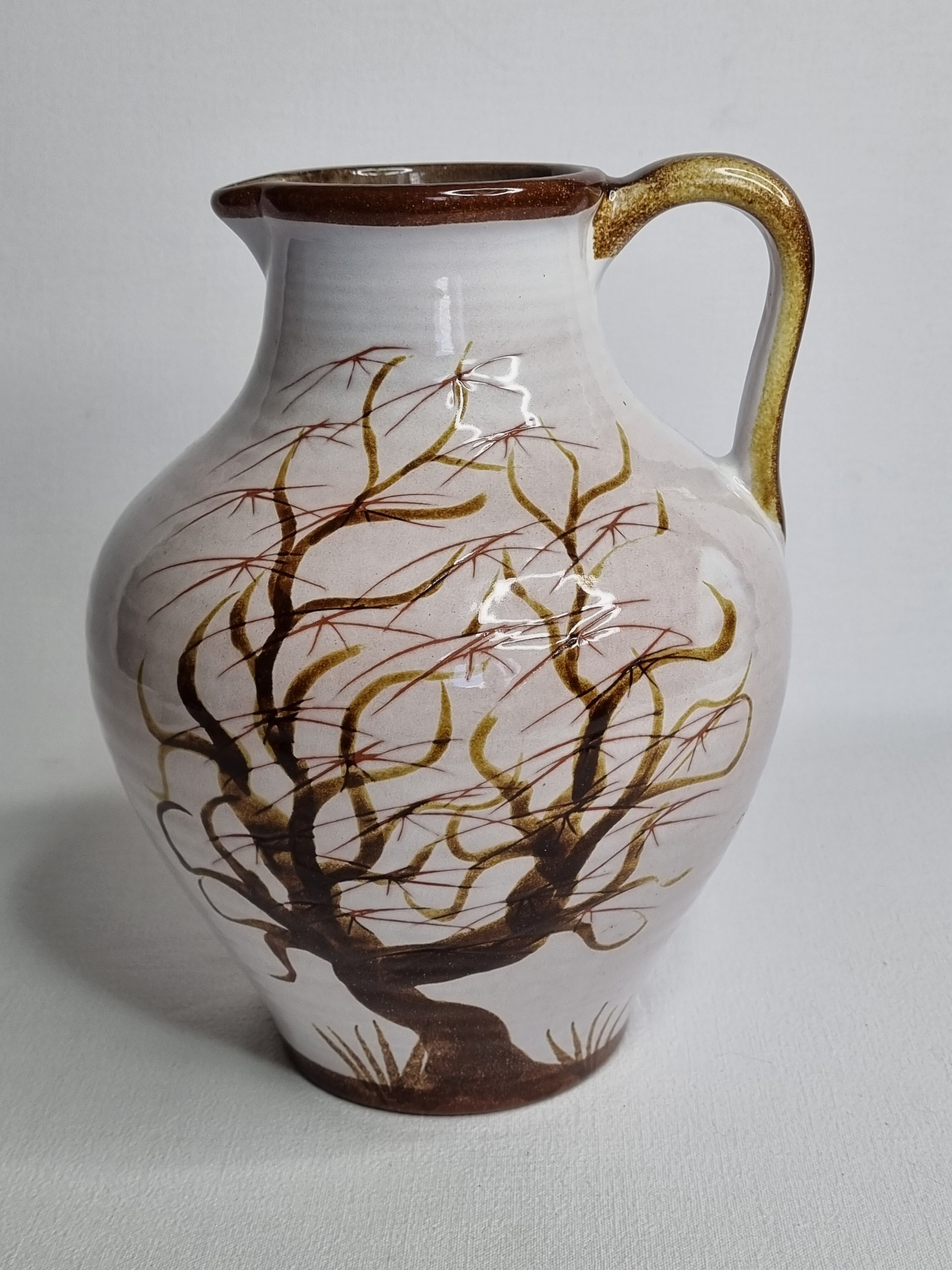 West Germany vase with bonzaï decoration, 23 cm