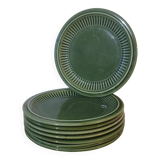 Set of 8 flat plates S Portugal Green