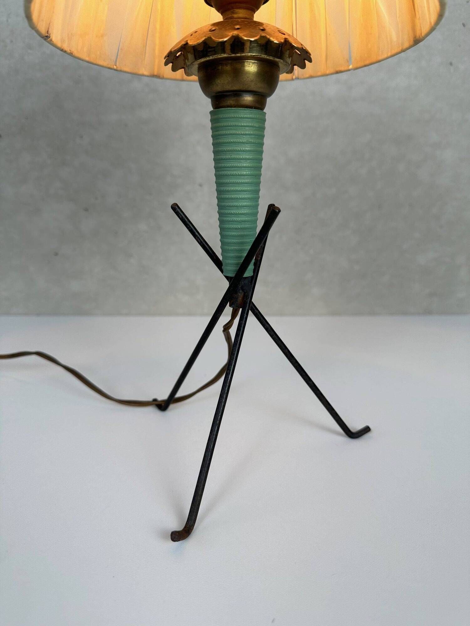 Vintage French tripod lamp
