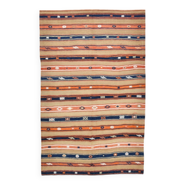 5x8 Beige & Blue Antique Decor, Ruuged Rug, 145x230Cm