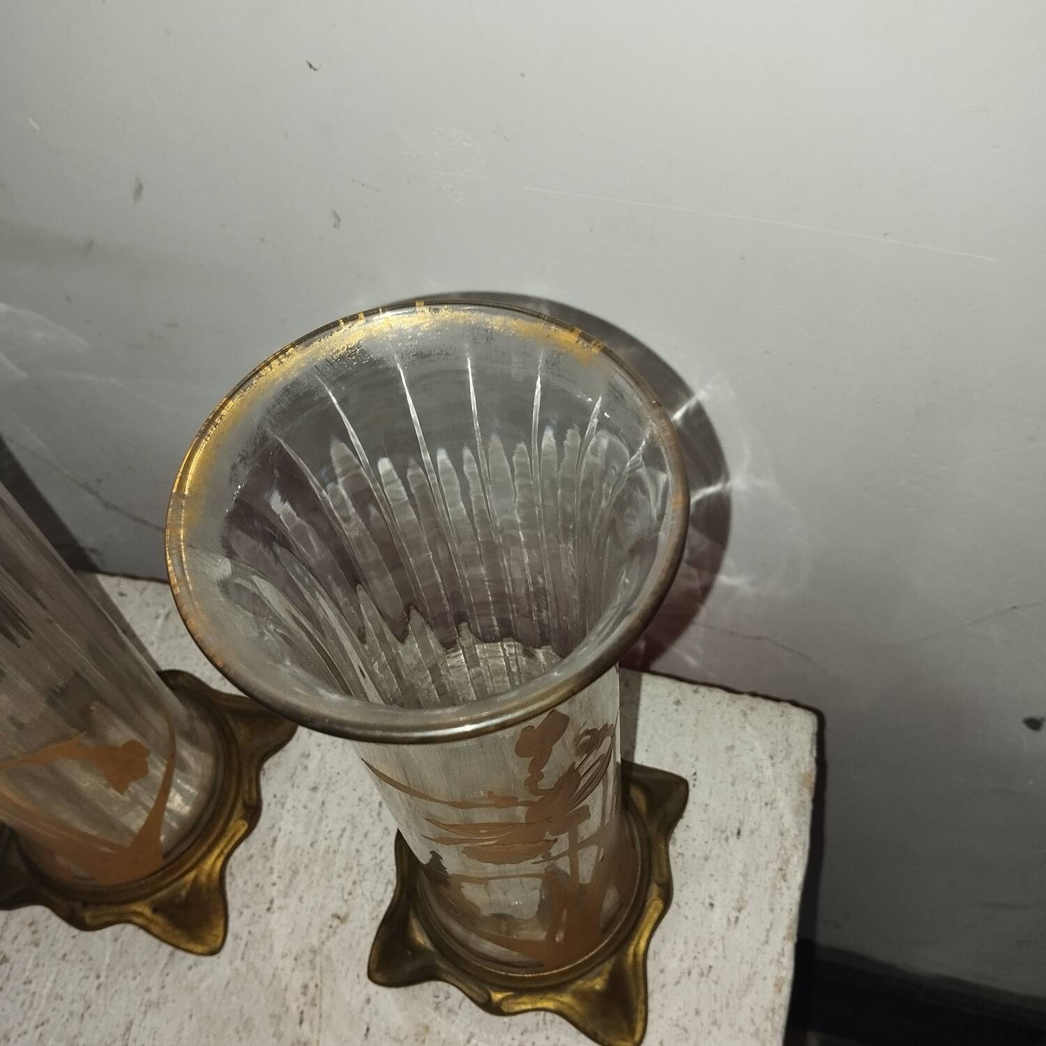Paire de vases émaillés art-nouveau
