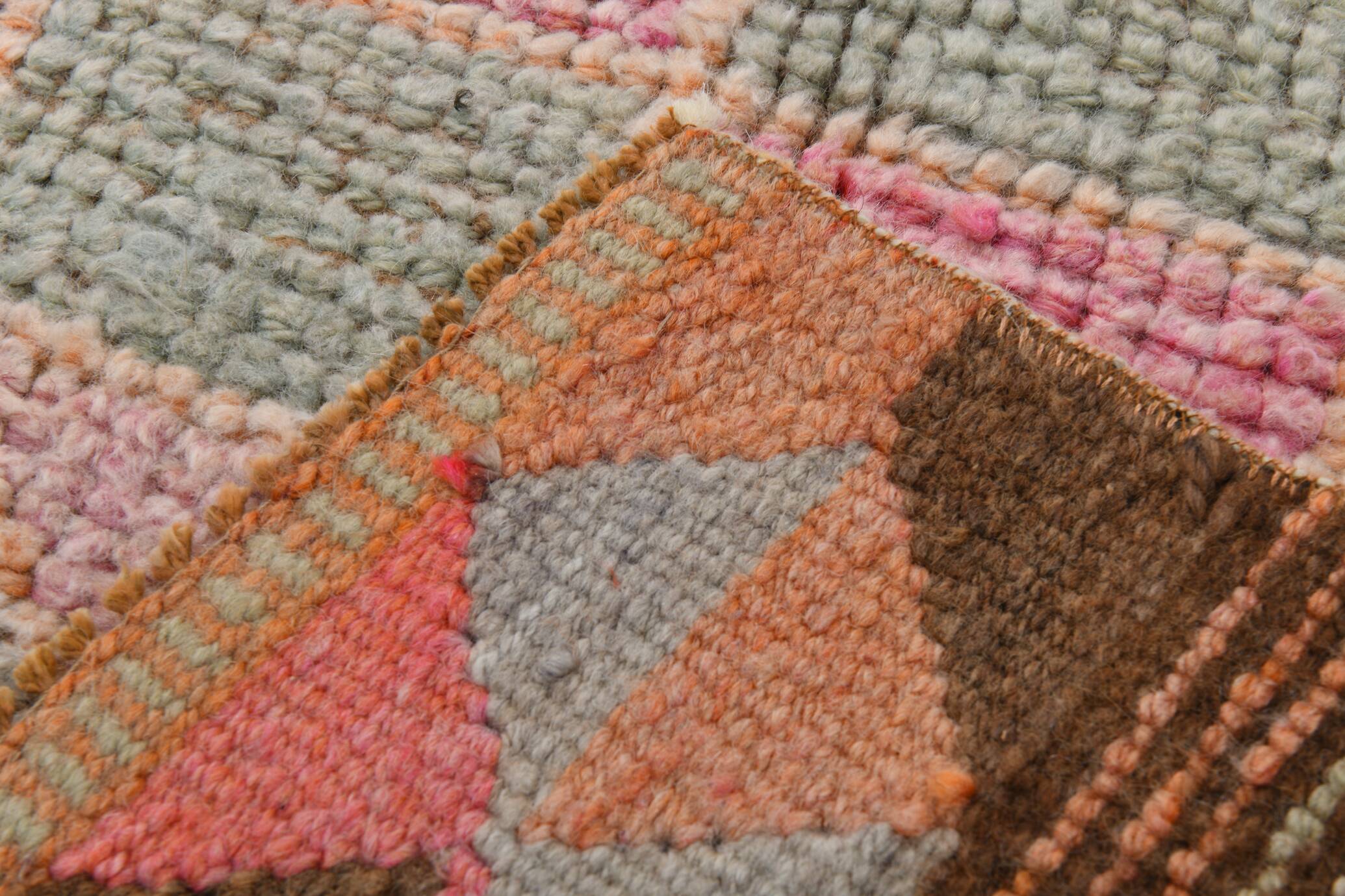 3x10 Orange Brown Handmade Wool Vintage Runner Rug, 103x323Cm SK 18245