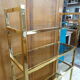 Shelf metal gilded smoked glasses 70's