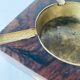 Brass wooden ashtray