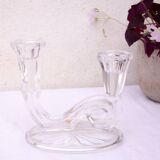 west Germany double glass candle holder