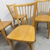 Set of 4 Baumann bistro chairs model 153 stamped 1981.