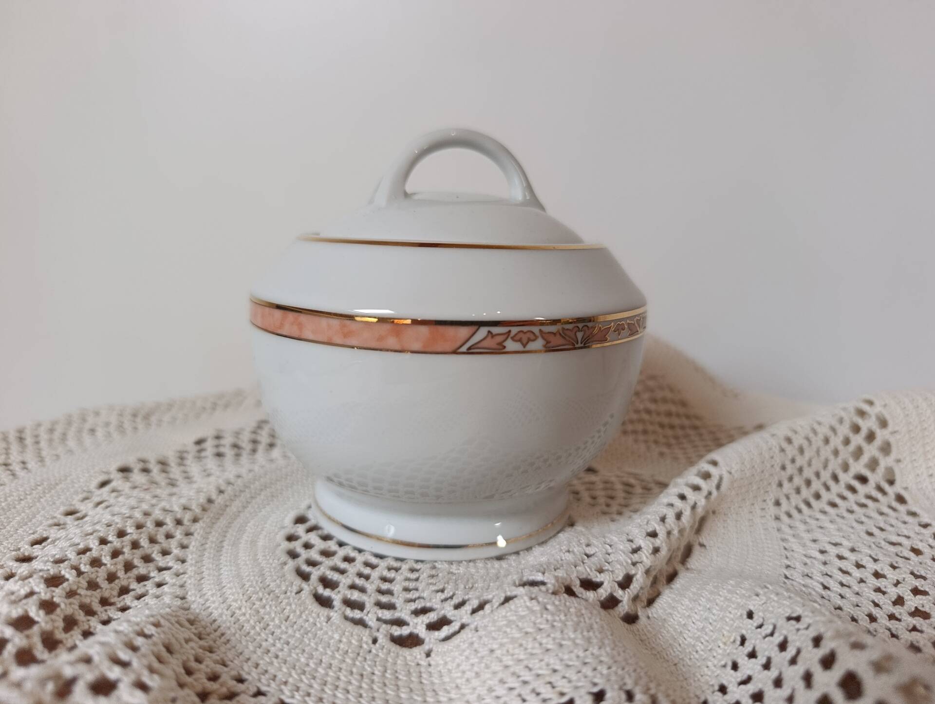sugar bowl porcelain Limoges Philippe Deshoulières model Auray