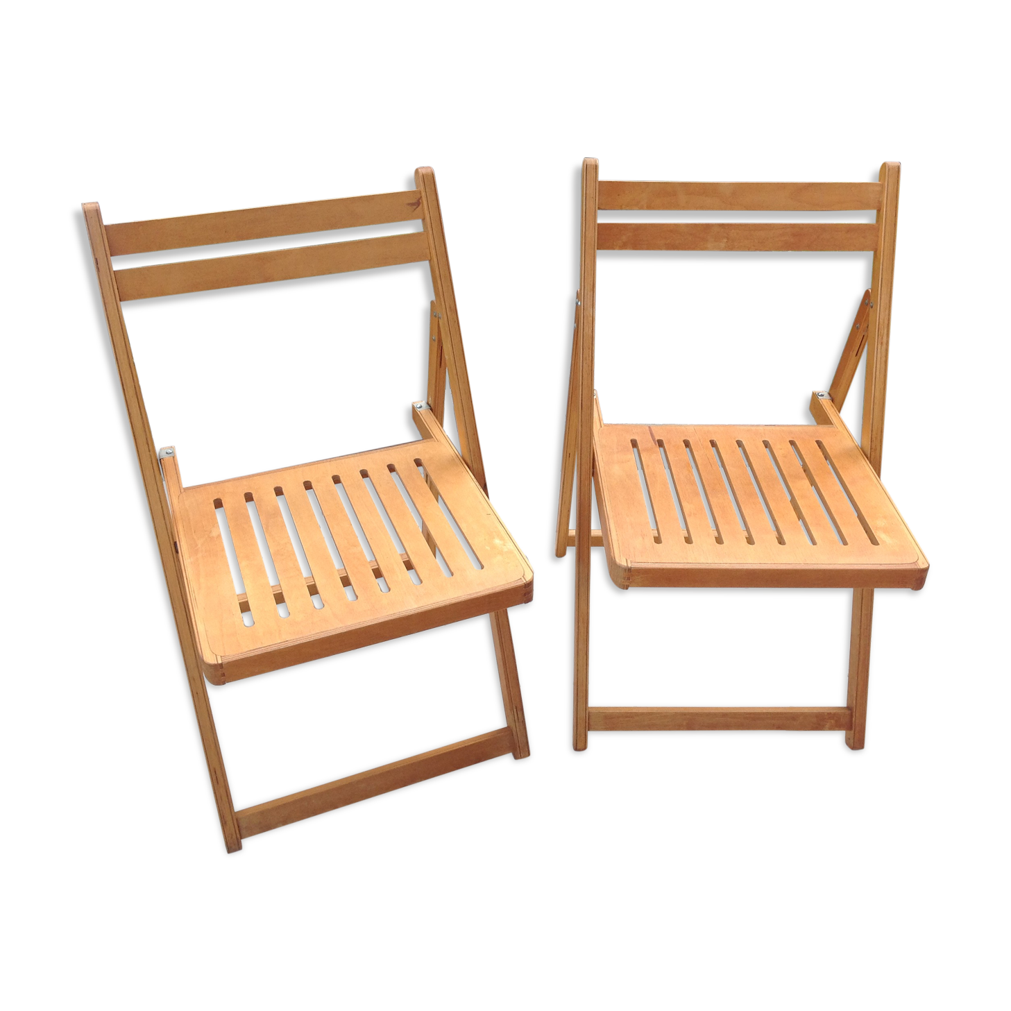 Pair of folding chairs Scandinavian style 60/70