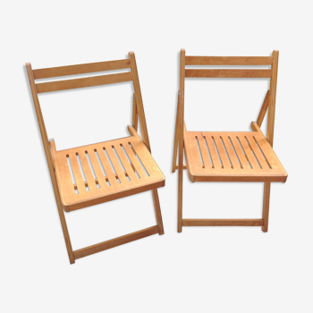 Paire de chaises pliantes style scandinave années 60/70