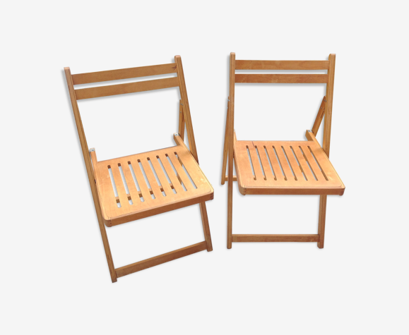 Paire de chaises pliantes style scandinave années 60/70