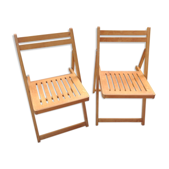 Pair of folding chairs Scandinavian style 60/70