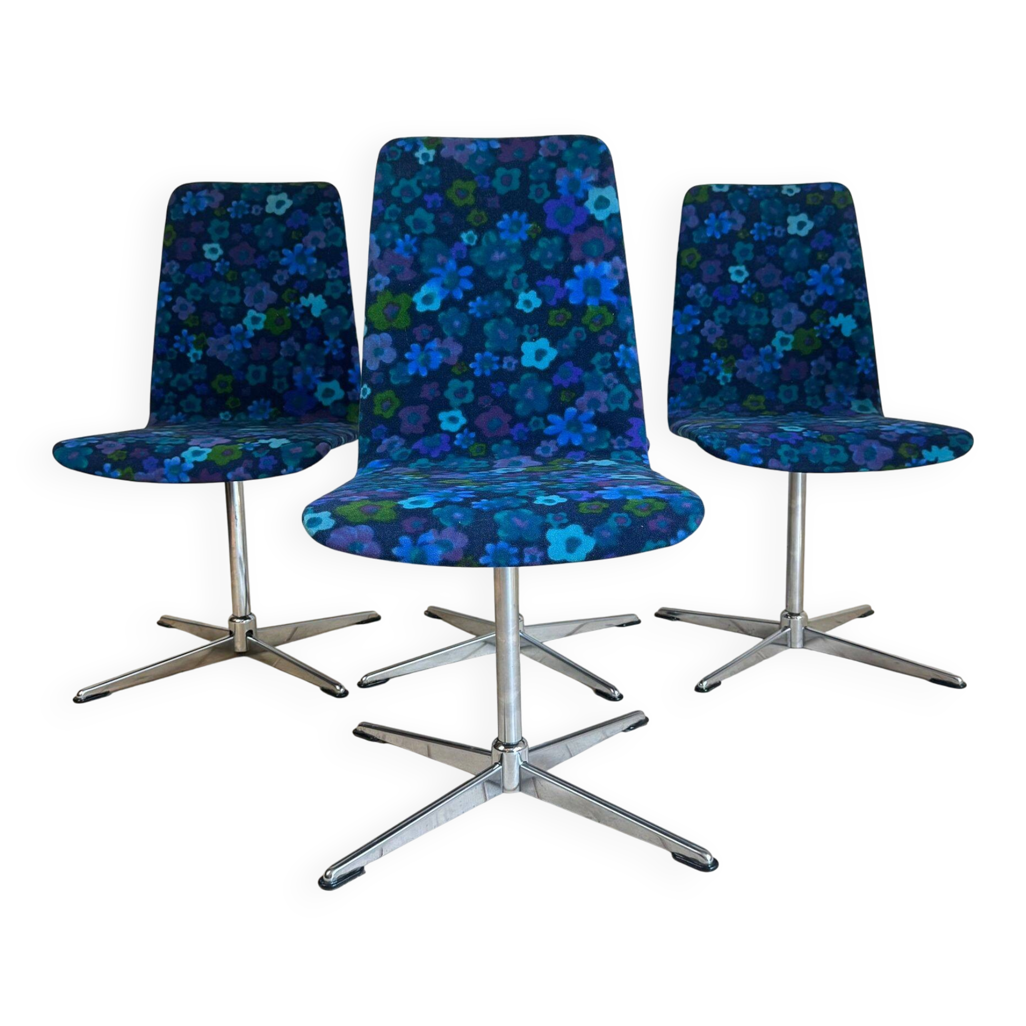 Set of four swivel dining chairs, Denmark 1960s