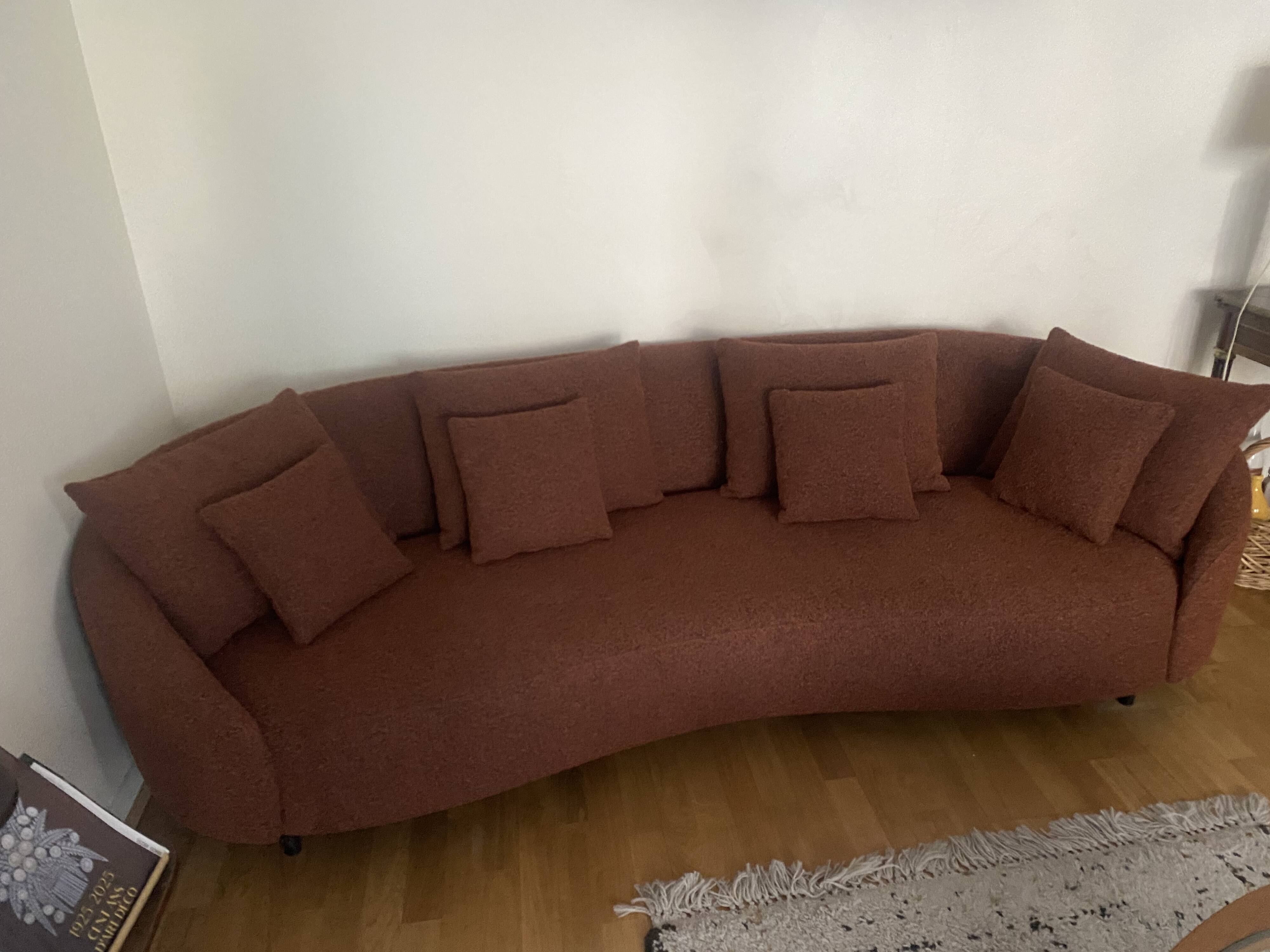 3-seater boucle fabric sofa