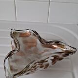 Coupe artisanale verre blanc et or