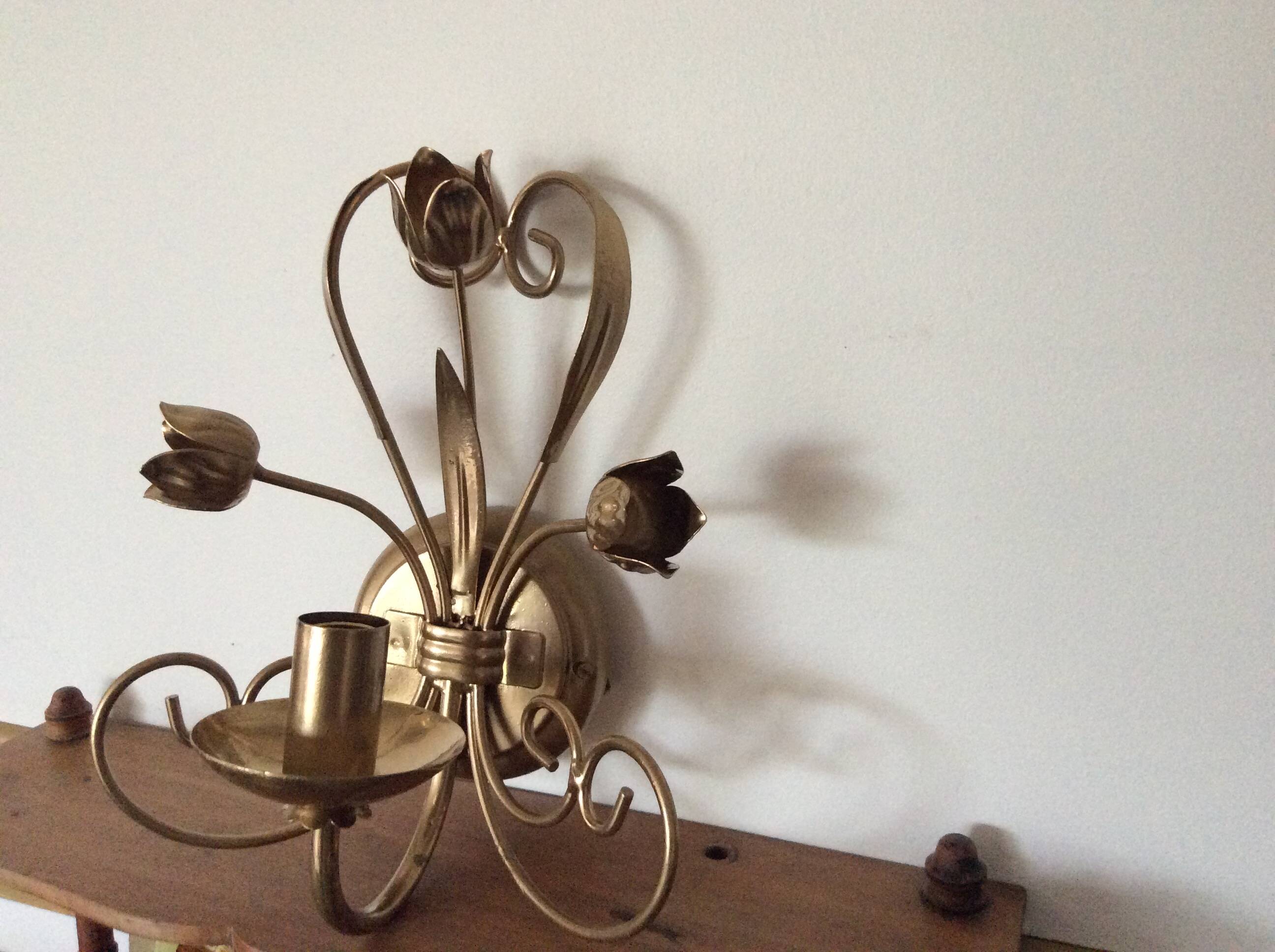 Gold metal wall light