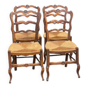 4 chaises style Louis - massif