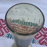 6 champagne flutes, cocktail glass, La Rochere glassware, hand-blown green glass