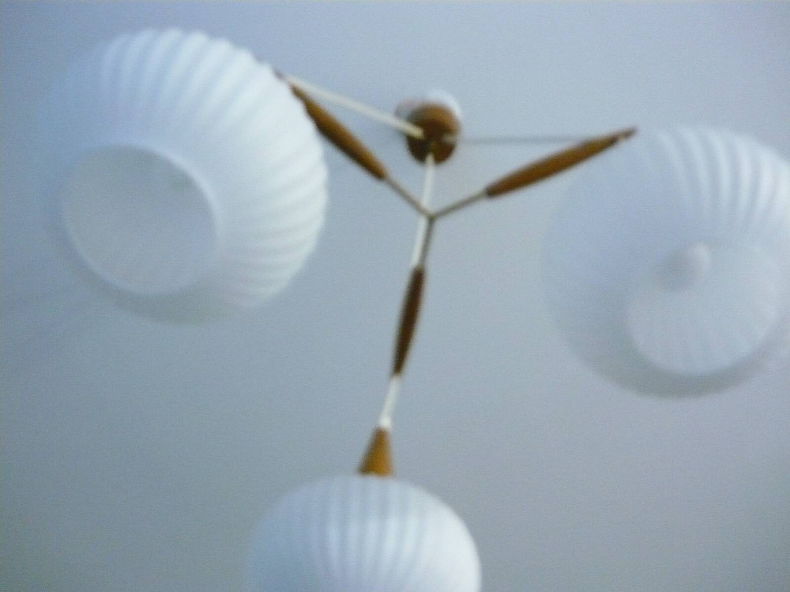 Teak pendant lamp by Louis Kalff 1950s
