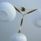 Teak pendant lamp by Louis Kalff 1950s