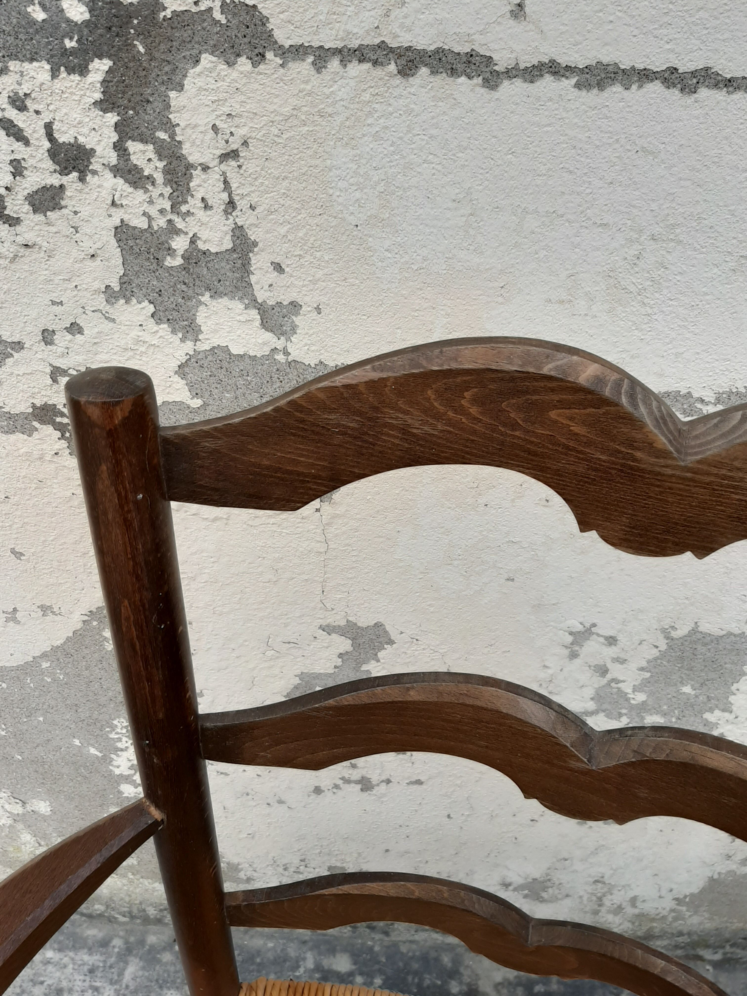 Paire de fauteuils rustique en chêne