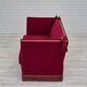1970s, Danish drop arm "Spanish" sofa, original condition, cherry red furniture velour.