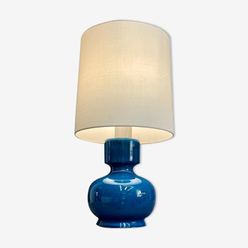 Lampe vintage craquelée bleue seventies