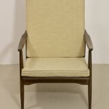Scandinavian armchair 1960 curved armrests.