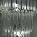 Large spiral chandelier with acrylic crystal trihedrons