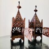 Pair of wrought iron lanterns