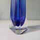 Blue submerged Murano style vintage Italian glass soliflore vase 22 cm