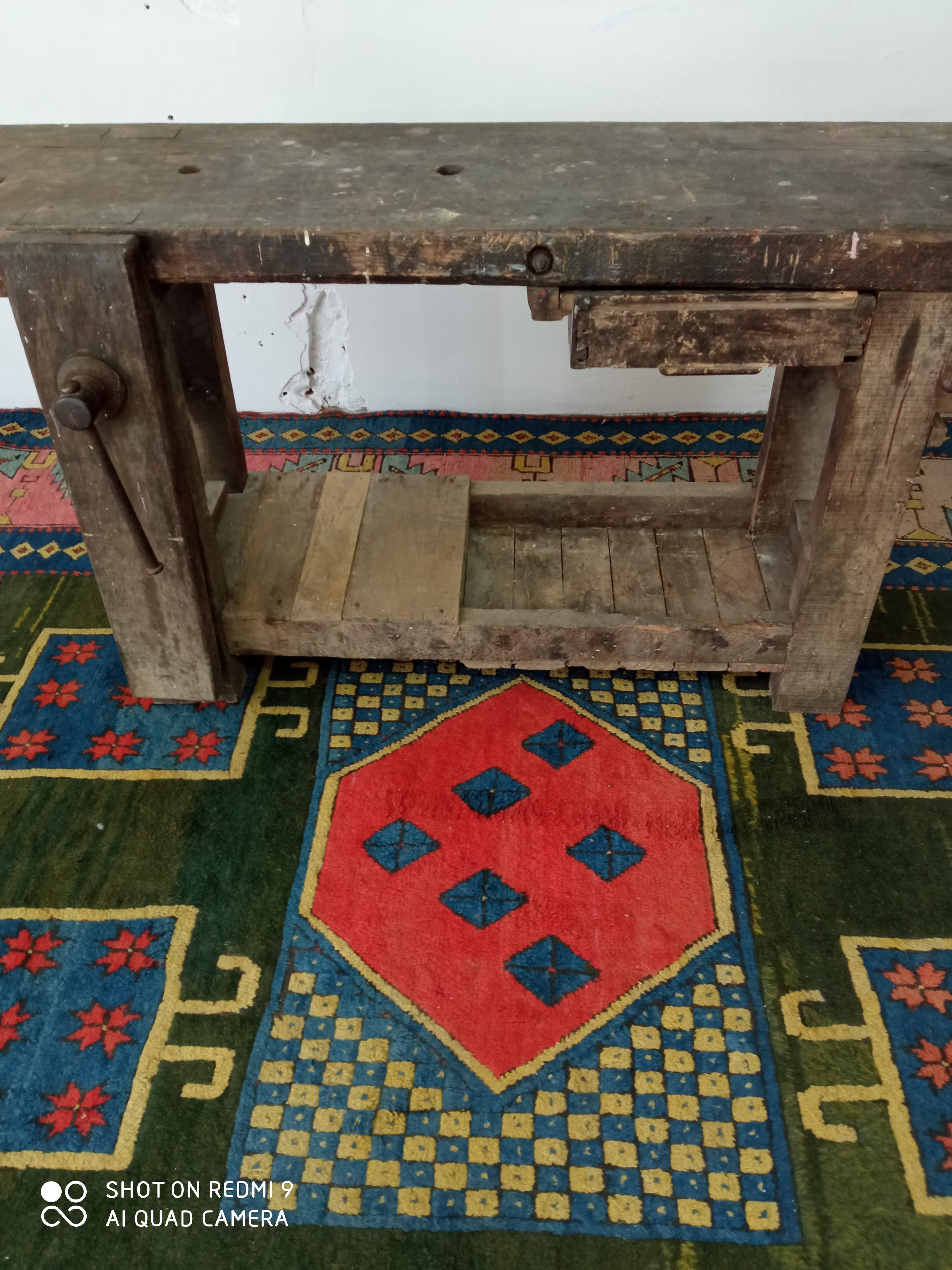 Old oak workbench