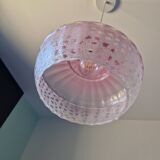 Vintage pendant lamp in pink glass
