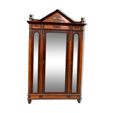 Empitre style three-door wardrobe in mahogany and 20th century veneer