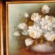 Still life painting with flowers, artist's signature