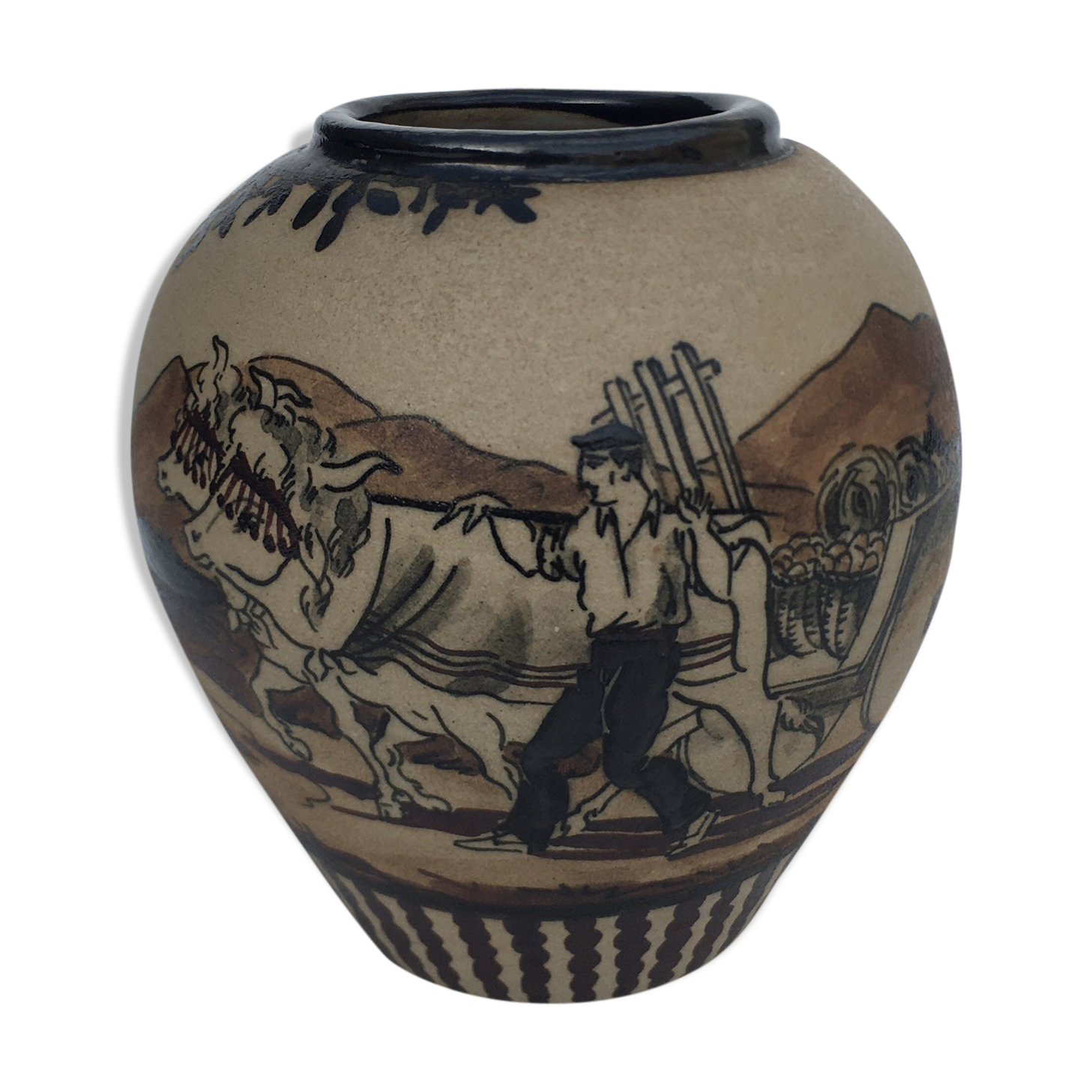 Ciboure Etienne Vilotte sandstone vase