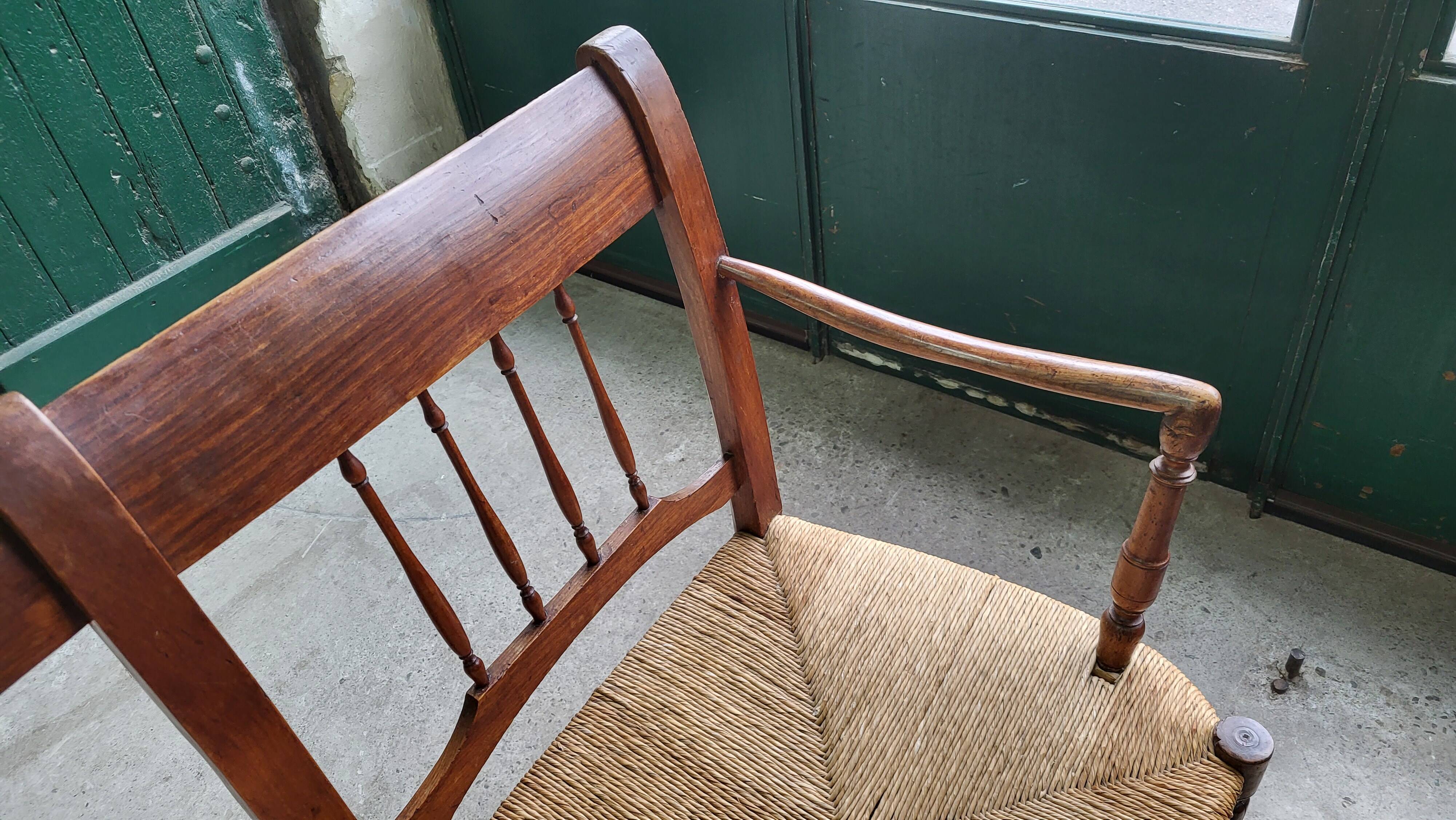 THREE-SEATER STRAW BANQUETTE PROVENCAL RADASSIER