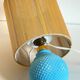 Vintage lamp in opaline blue and golden sons
