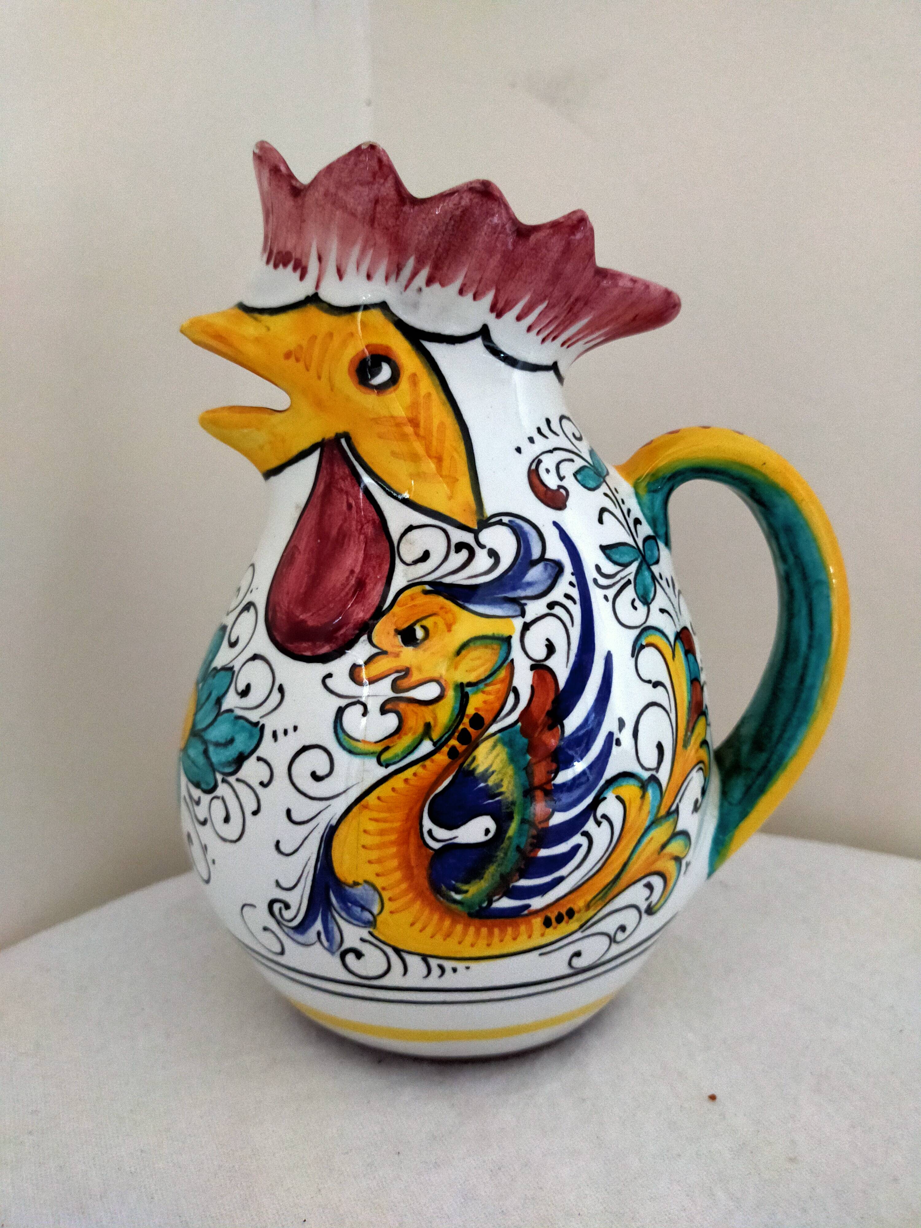 Animal pitcher rooster Sberma dervta decorated and numbered