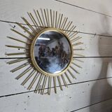 Gold metal sun mirror from the 60s