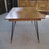 Oak table with cast iron and bronze legs, Italian design, 1960s
